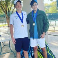 Two young tennis players won medals.